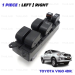 สวิทช์ สวิตช์ กระจกประตู 1 ชิ้น สีดำ สำหรับ Toyota Hilux Vigo MK6 MK7 Champ ปี 2005-2014